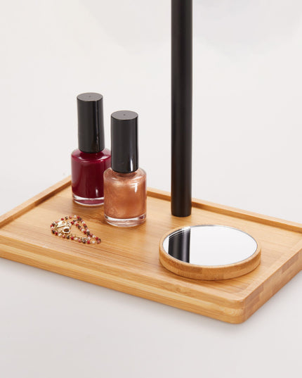 Lanaform Bamboo Mirror – Laddningsbar sminkspegel med LED-belysning och bambudetaljer