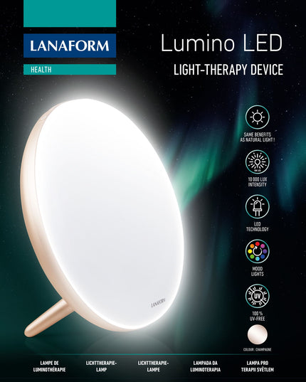 Lanaform Lumino LED – Medicinsk ljusterapilampa med 10 000 lux