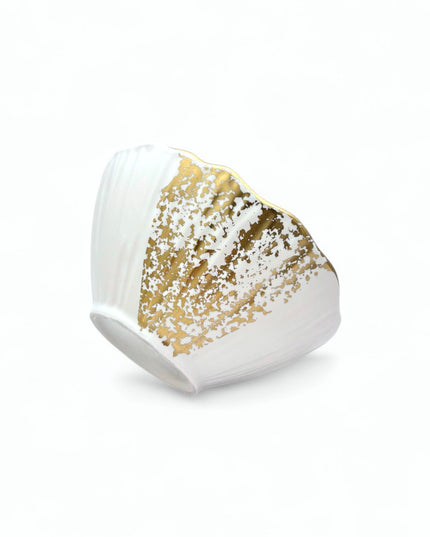 Molly Skål – 15cm Vit och Guld