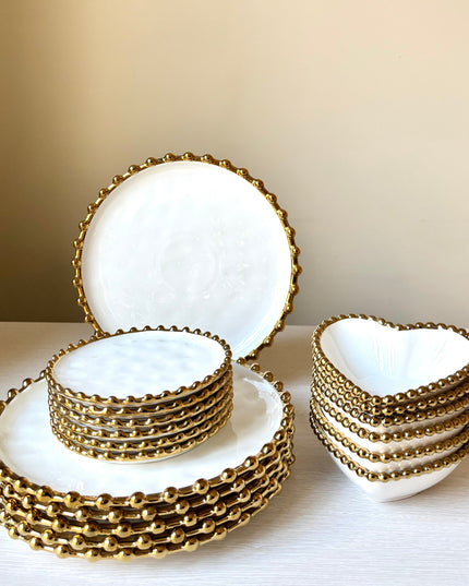Bubbly Tallriksset - 18 Delar Med Elegant Guldkant