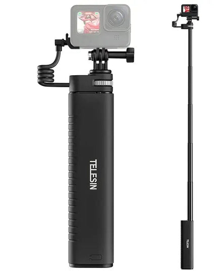 Telesin Selfiepinne med 10000mAh Power Bank, USB- C, QC / PD 18W, 216-900mm - Kit