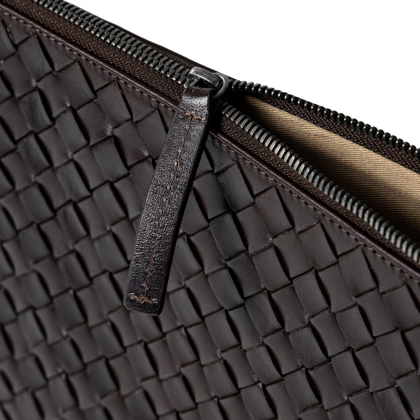 STRANNINGE Flätad datorväska 13" Mörkbrun