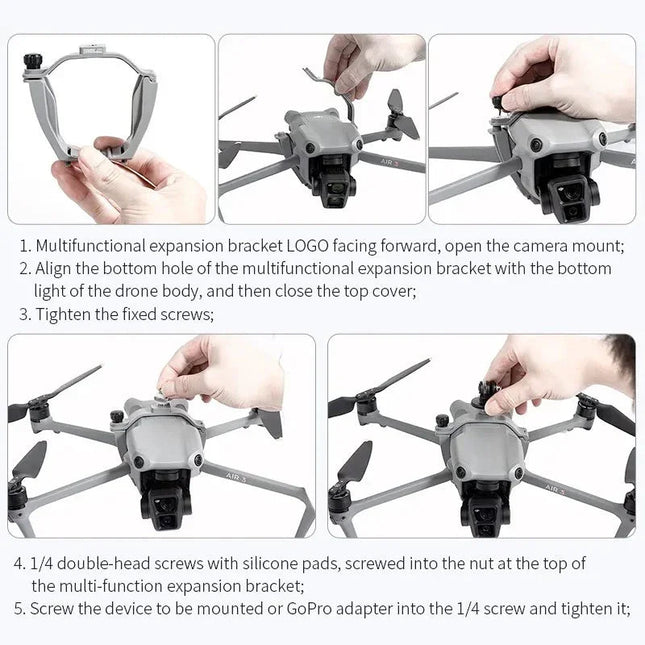 Fäste / hållare för kamera / tillbehör till DJI Air 3 / Air 3S - Multifunktion
