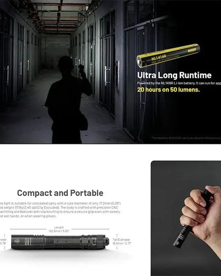 Nitecore MT2A Pro Ficklampa - 1000lm med AA / NL1416R, 1600mAh batteri