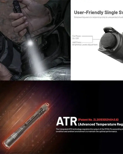 Nitecore MT2A Pro Ficklampa - 1000lm med AA / NL1416R, 1600mAh batteri