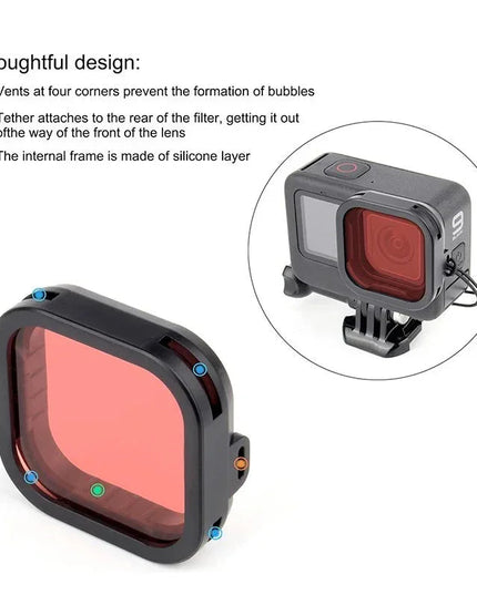 Färgfilter 2-pack - Röd light + Lila till GoPro Hero12/11/Mini/10/9 Black - Kit