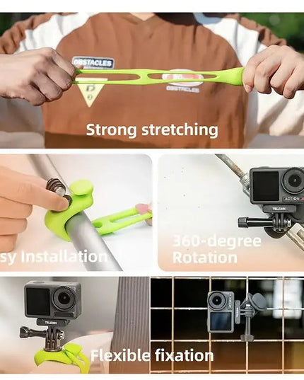 Telesin Flexibelt Silikonfäste 360° till Kamera - Svart