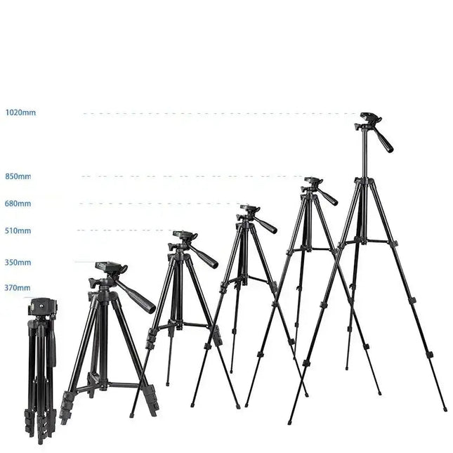 Tripod / kamerastativ 360° Light + mobilhållare - Aluminium 370-1020mm