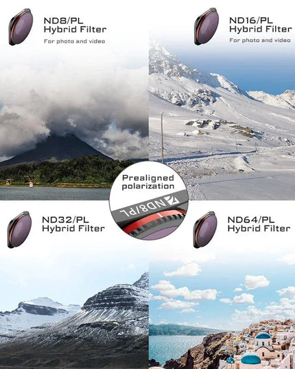 Freewell Filter Bright Day 4K Kit - ND8/PL + ND16/PL + ND32/PL + ND64/PL till GoPro Hero12/11/Mini/10/9 Black - 4-pack