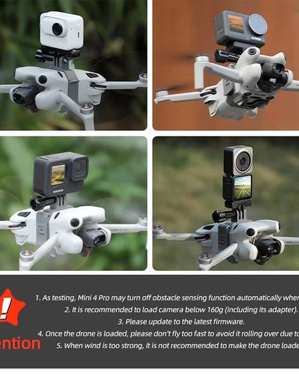 Fäste / hållare för kamera / tillbehör till DJI Mini 4 Pro - Ovansida
