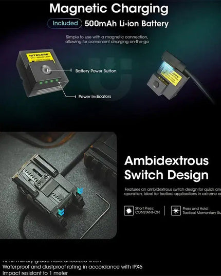 Nitecore NPL25 Ficklampa för Picatinny Vapenfäste – 900 lm