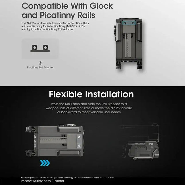 Nitecore NPL25 Ficklampa för Picatinny Vapenfäste – 900 lm