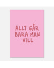 50x70 cm / Rosa/röd