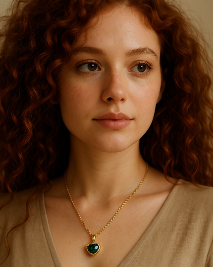 Ariel grönt hjärthalsband