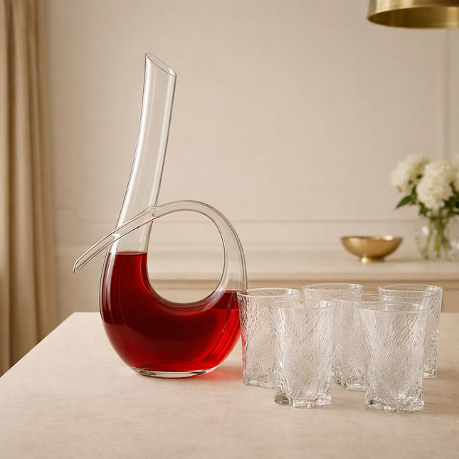 Clara Glas - Set med 6 glas och karaf