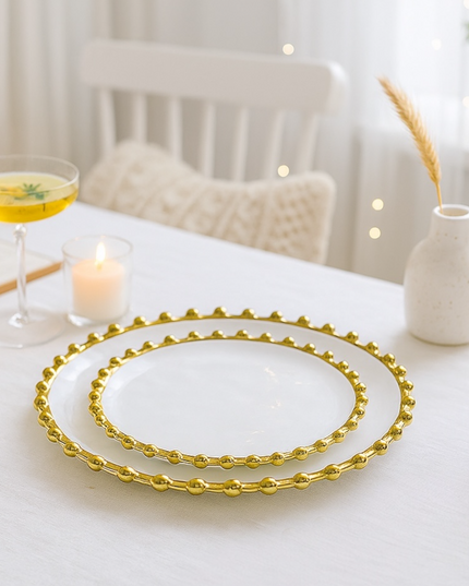 Bubbly Tallriksset - 18 Delar Med Elegant Guldkant