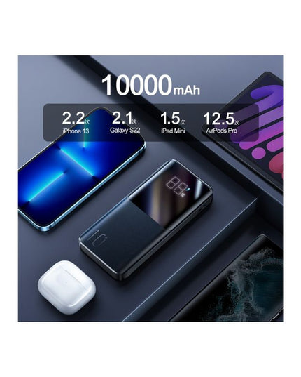Powerbank 10000 mAh, LED-display och dubbla USB-portar