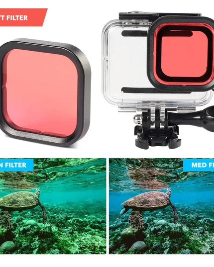 Färgfilter för dykning Röd - Hero8 Black i vattentätt skal