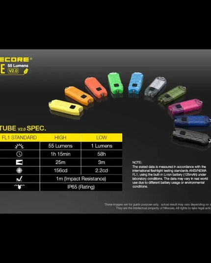 Nitecore TUBE V2.0 Nyckelringslampa - Svart - 55lm