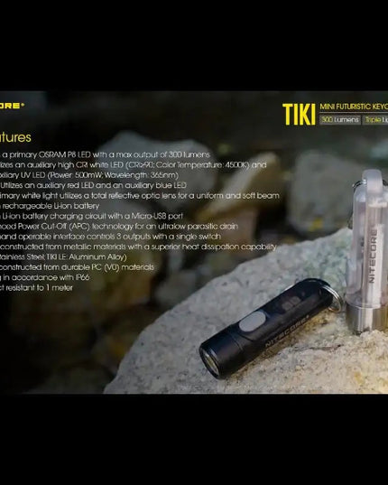 Nitecore TIKI Nyckelringslampa USB-C - 300lm