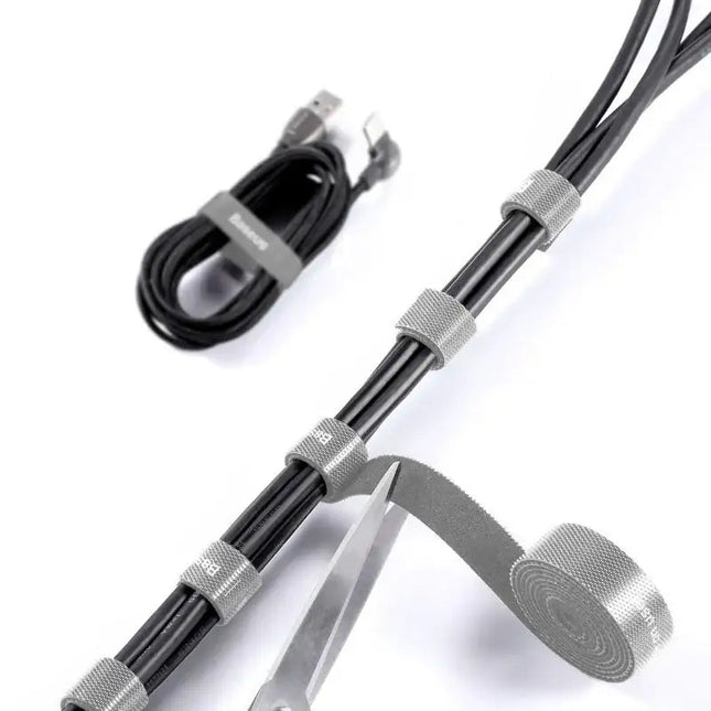 Baseus kardborrband på rulle, bredd 14mm, 3m - Grå