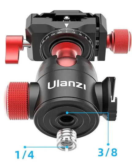 Ulanzi U-70 Kulledsfäste Vlog med tillbehörshållare 360 grader - Aluminium