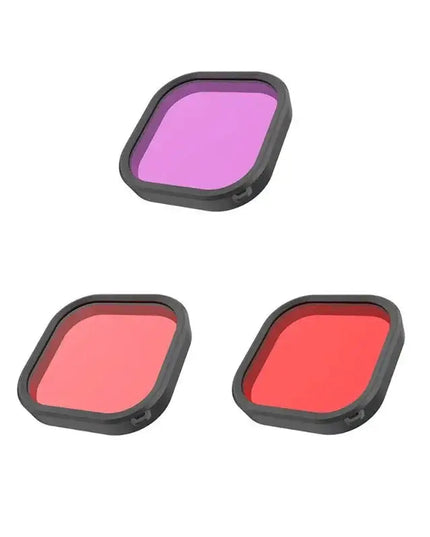 Telesin Färgfilter Röd + Ljusröd + Lila till Hero13/12/11/10/9 Black i vattentätt skal - Paket