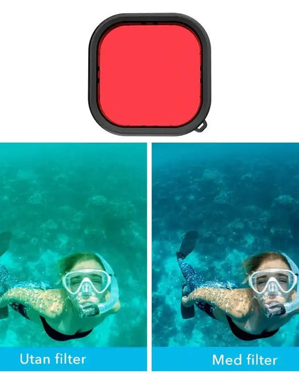 Telesin Färgfilter Röd + Ljusröd + Lila till Hero13/12/11/10/9 Black i vattentätt skal - Paket