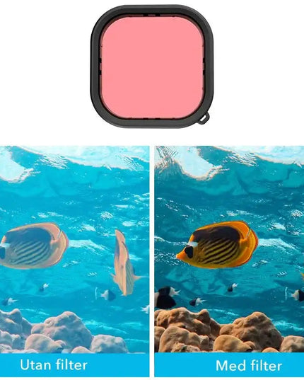 Telesin Färgfilter Röd + Ljusröd + Lila till Hero13/12/11/10/9 Black i vattentätt skal - Paket