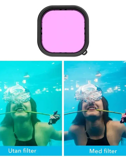 Telesin Färgfilter Röd + Ljusröd + Lila till Hero13/12/11/10/9 Black i vattentätt skal - Paket