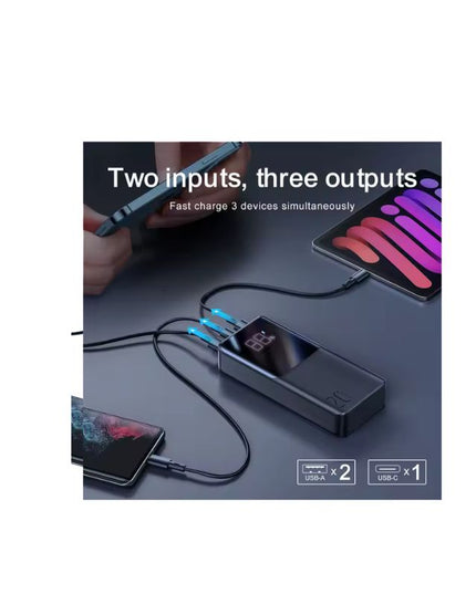 Powerbank 10000 mAh, LED-display och dubbla USB-portar