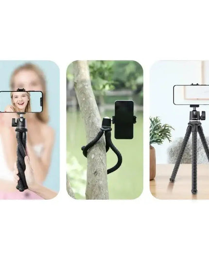 Telesin Tripod flexibelt 360 grader kulledshuvud 1/4" skruv / Mobilhållare / Tillbehörssko - Bläckfisk