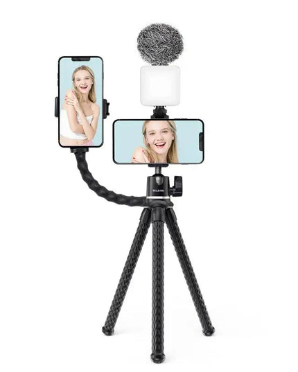 Telesin Tripod flexibelt 360 grader kulledshuvud 1/4" skruv / Mobilhållare / Tillbehörssko - Bläckfisk