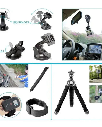 50 i 1 tillbehörskit / 50 tillbehör GoPro / stor förvaringsväska