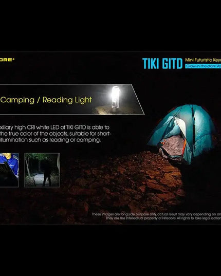 Nitecore TIKI GITD Blue Nyckelringslampa USB-C - 300lm