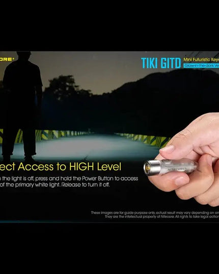 Nitecore TIKI GITD Blue Nyckelringslampa USB-C - 300lm