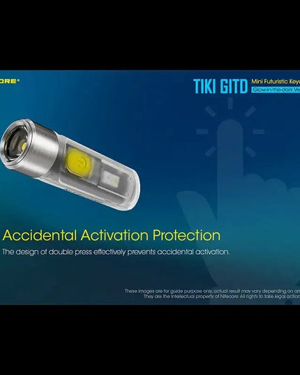 Nitecore TIKI GITD Blue Nyckelringslampa USB-C - 300lm