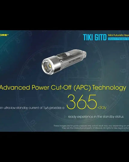Nitecore TIKI GITD Blue Nyckelringslampa USB-C - 300lm