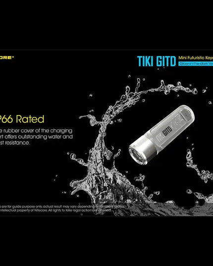 Nitecore TIKI GITD Blue Nyckelringslampa USB-C - 300lm