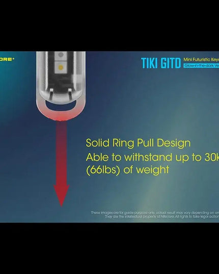 Nitecore TIKI GITD Blue Nyckelringslampa USB-C - 300lm