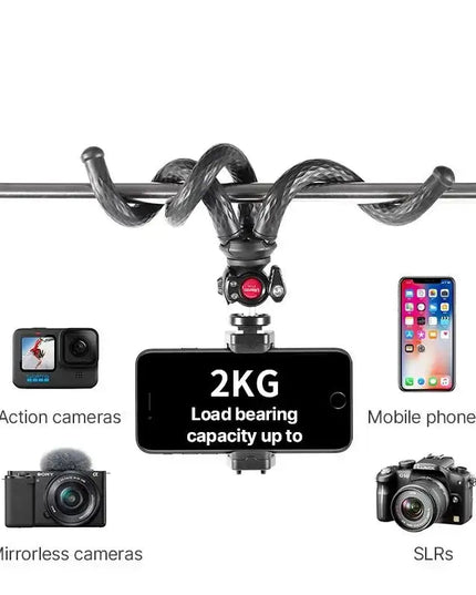 Ulanzi FT-01 Tripod flexibelt 360 grader kulledshuvud 1/4" skruv / Mobilhållare / Tillbehörssko - Bläckfisk