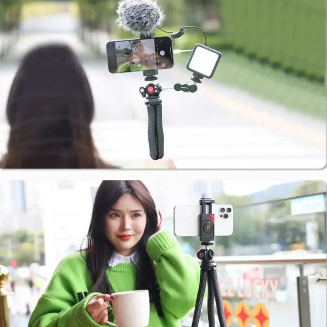 Ulanzi FT-01 Tripod flexibelt 360 grader kulledshuvud 1/4" skruv / Mobilhållare / Tillbehörssko - Bläckfisk