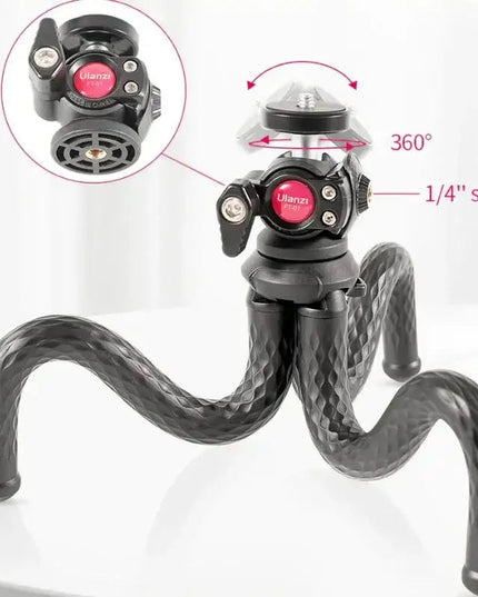 Ulanzi FT-01 Tripod flexibelt 360 grader kulledshuvud 1/4" skruv / Mobilhållare / Tillbehörssko - Bläckfisk