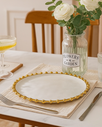 Bubbly Tallriksset - 18 Delar Med Elegant Guldkant