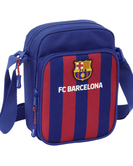 Axelväska F.C. Barcelona 24/25, rödbrun och marinblå