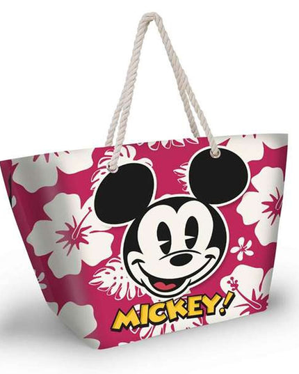 Strandväska Mickey Mouse hawaii, rosa, lätt och praktisk