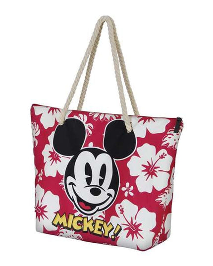 Strandväska Mickey Mouse hawaii, rosa, lätt och praktisk