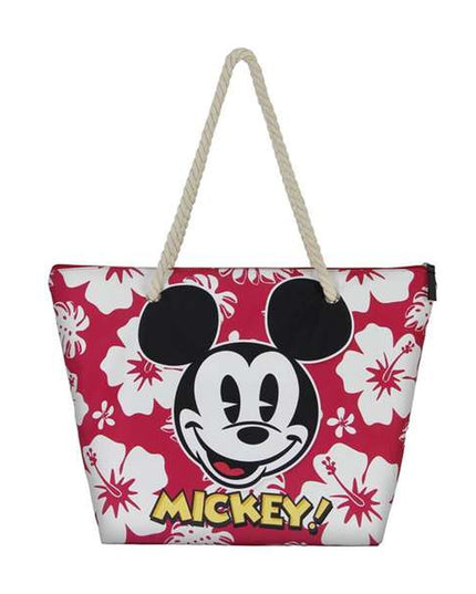 Strandväska Mickey Mouse hawaii, rosa, lätt och praktisk