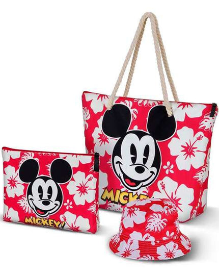 Strandväska Mickey Mouse hawaii, rosa, lätt och praktisk