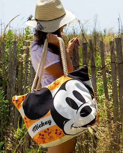 Strandväska Mickey Mouse, gul och orange, rymlig